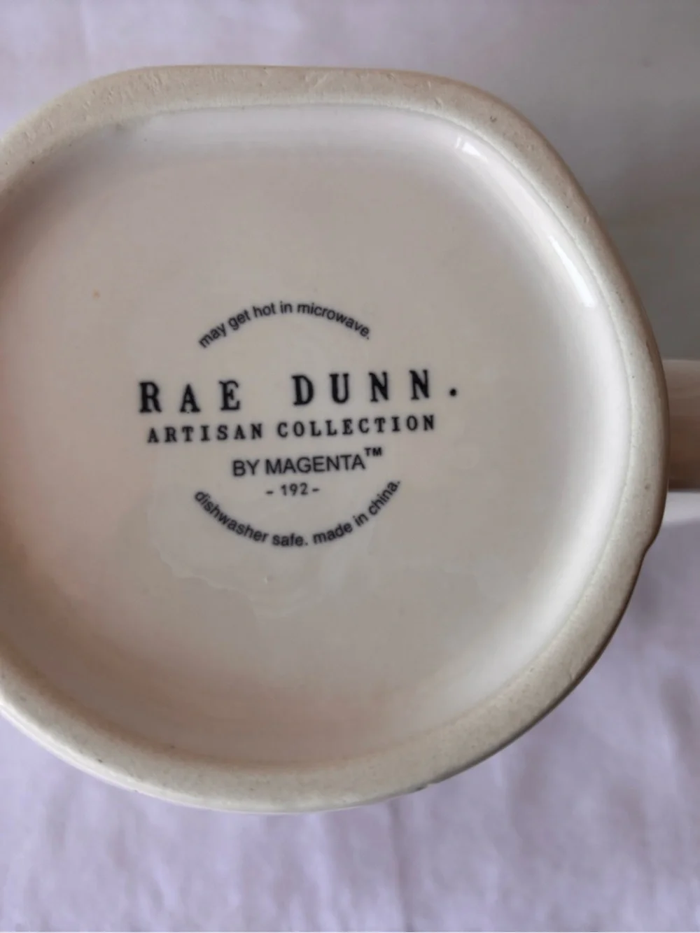 Rae Dunn Hot Stuff Mug Red inside